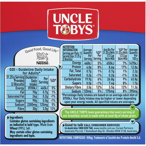 Uncle Tobys Vita Brits Breakfast Cereal Brits 375g