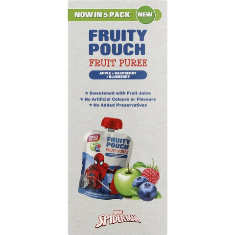 Snacktacular Fruit Pouch Apple, Raspberry & Blueberry Puree 90g X 5 Pack