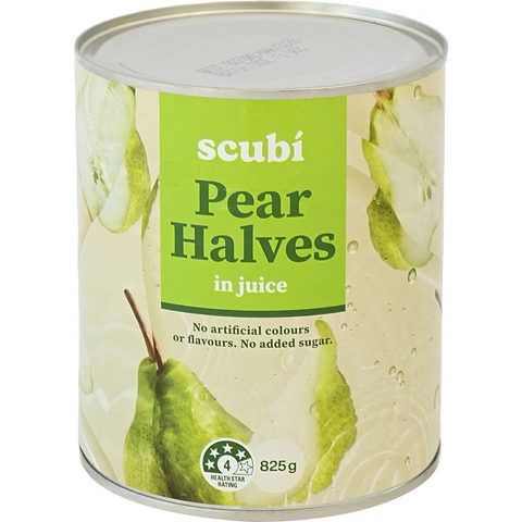 Scubi Pear Halves 825g
