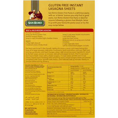 San Remo Lasagne Gluten Free 200g