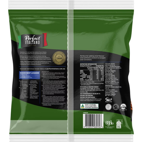 Perfect Italiano Grated Mozzarella Cheese 450g