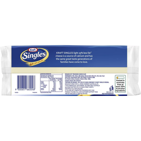 Kraft Singles Light 25% Less Fat 432g