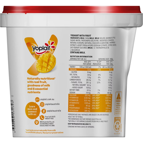 Yoplait Mango Yoghurt 1kg