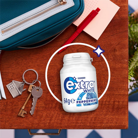 Extra White Peppermint Sugar Free Chewing Gum Bottle 64g