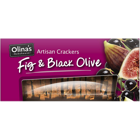 Olina's Bakehouse Artisan Cracker Biscuits Fig & Black Olive 100g
