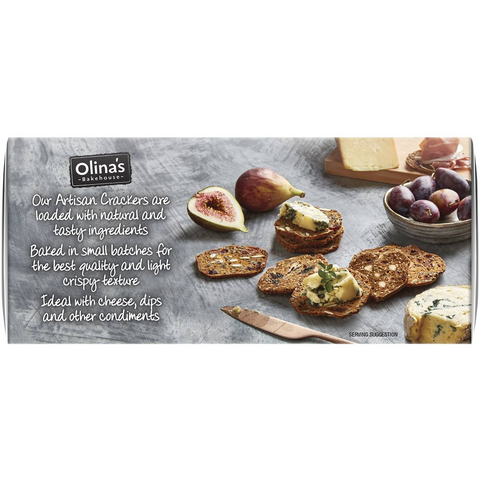 Olina's Bakehouse Artisan Cracker Biscuits Fig & Black Olive 100g