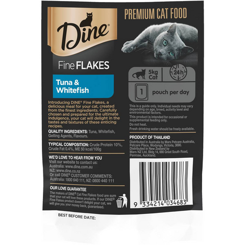 Dine Fine Flakes Tuna & Whitefish Wet Cat Food 35g