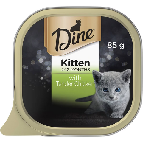 Dine Kitten With Tender Chicken Wet Cat Food Tray 85g