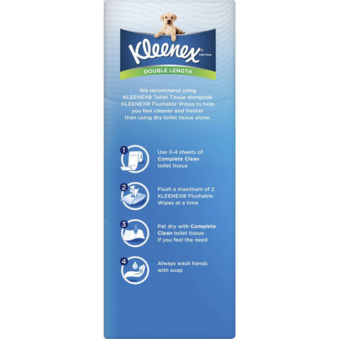 Kleenex Complete Clean Double Length Toilet Paper 12 Pack