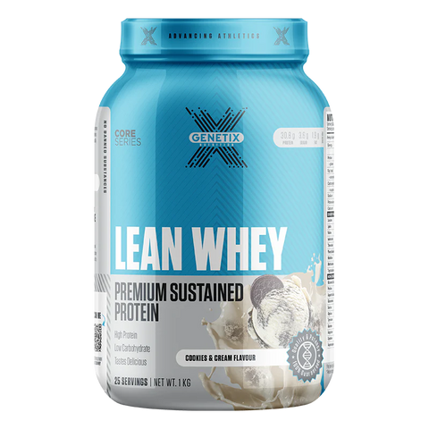 Genetix Nutrition Lean Whey Premium Sustained Protein Cookies & Cream 1kg