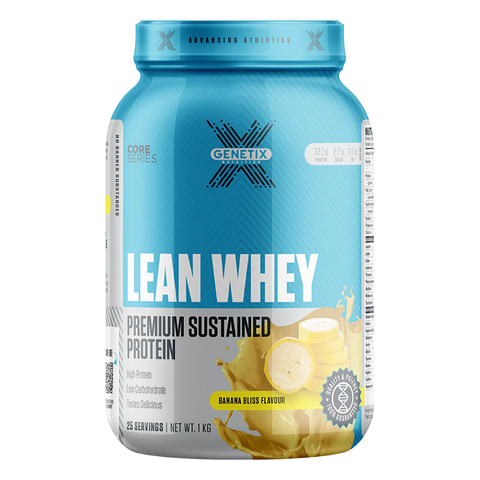 Genetix Nutrition Lean Whey Premium Sustained Protein Banana Bliss 1kg