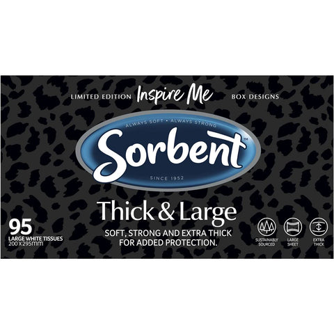 Sorbent Facial Tissues Thick & Large White 95 Pack