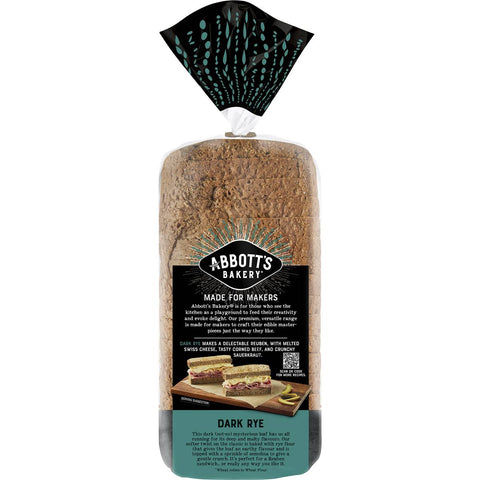 Abbott's Bakery Dark Rye Sandwich Slice Bread Loaf 700g