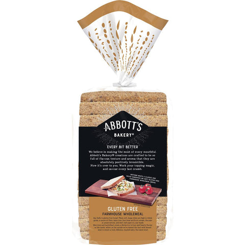 Abbott's Bakery Gluten Free Farmhouse Wholemeal Bread Slice Loaf 500g