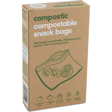 Compostic Compostable Snack Bags 20 Pack