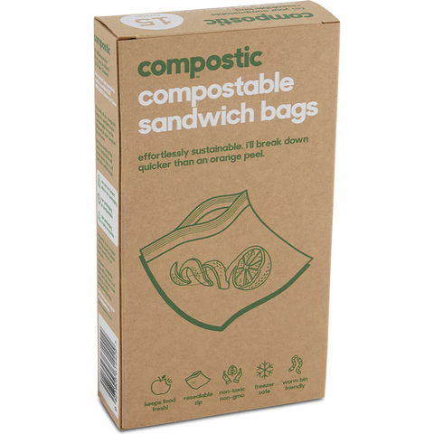 Compostic Compostable Sandwich Bags 15 Pack