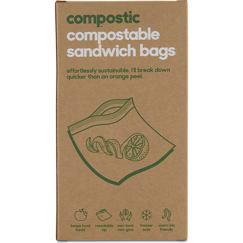 Compostic Compostable Sandwich Bags 15 Pack