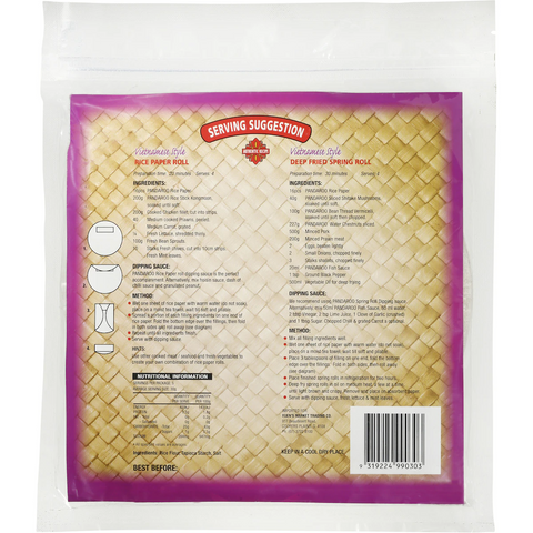 Pandaroo Ingredients Rice Paper Spring Roll 150g