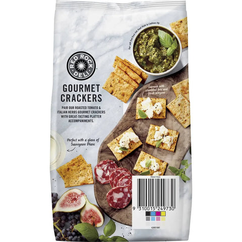 Red Rock Deli Gourmet Crackers Sundried Tomato & Italian Herbs 130g