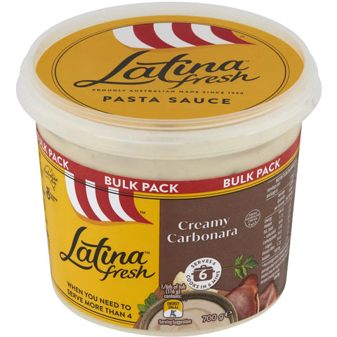 Latina Fresh Creamy Carbonara Pasta Sauce Creamy Carbonara 700g