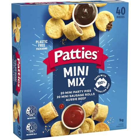 Patties Party Pack Mini Pies & Sausage Rolls 40 Pieces 1kg