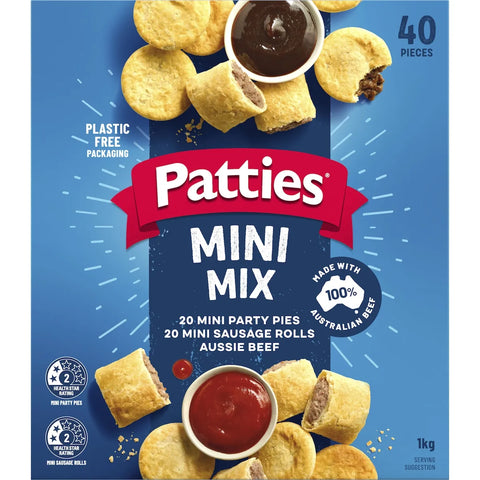 Patties Party Pack Mini Pies & Sausage Rolls 40 Pieces 1kg