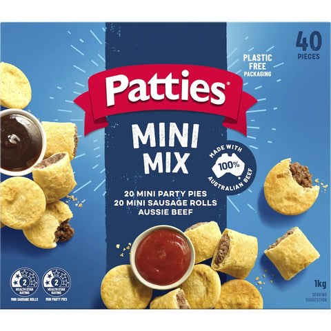 Patties Party Pack Mini Pies & Sausage Rolls 40 Pieces 1kg