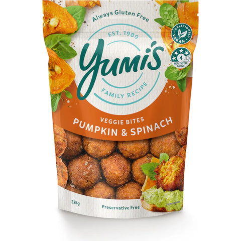 Yumi's Pumpkin & Spinach Bites 225g