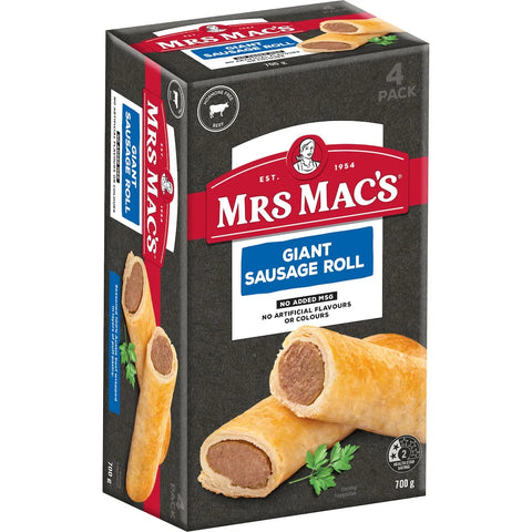 Mrs Mac's Giant Sausage Rolls 4 Pack 700g