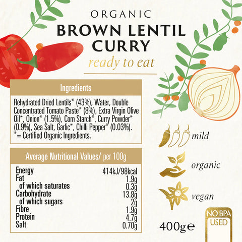 Biona Organic Brown Lentil Curry - 400g