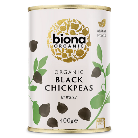 Biona Organic Black Chickpeas in Water - 400g