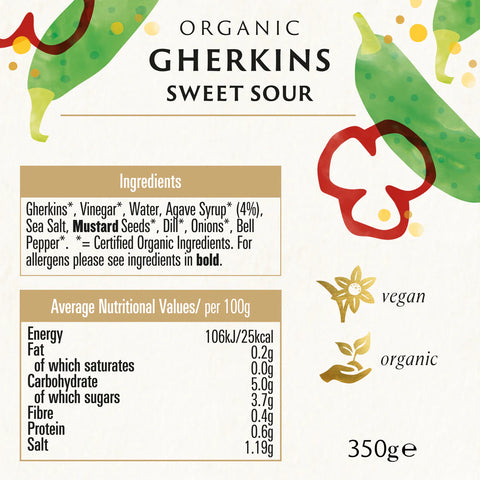 Boina Organic Gherkins Sweet Sour - 350g