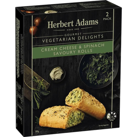 Herbert Adams Cream Cheese & Spinach Savoury Rolls 2 Pack