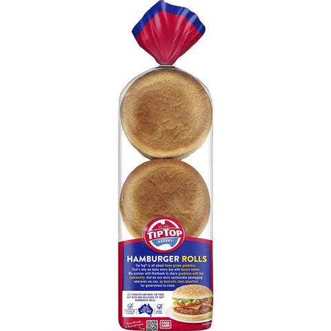 Tip Top White Bread Rolls Hamburger Buns 6 Pack