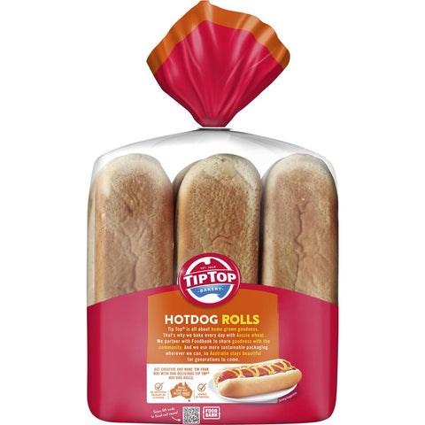 Tip Top Hot Dog Rolls 6 Pack 450g