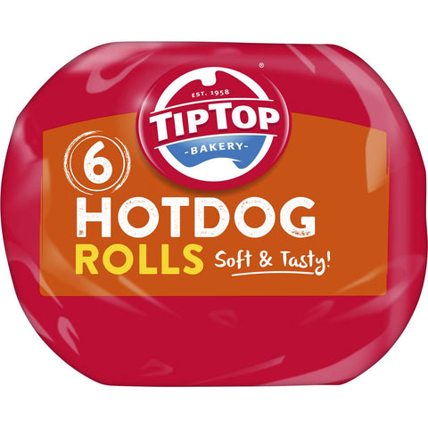 Tip Top Hot Dog Rolls 6 Pack 450g