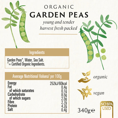 Biona Organic Garden Peas Young and Tender - 340g