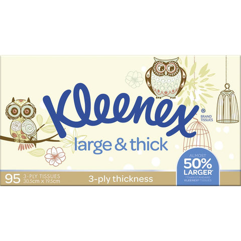 Kleenex Large & Thick 3 Ply Facial Tissues 95 Pack