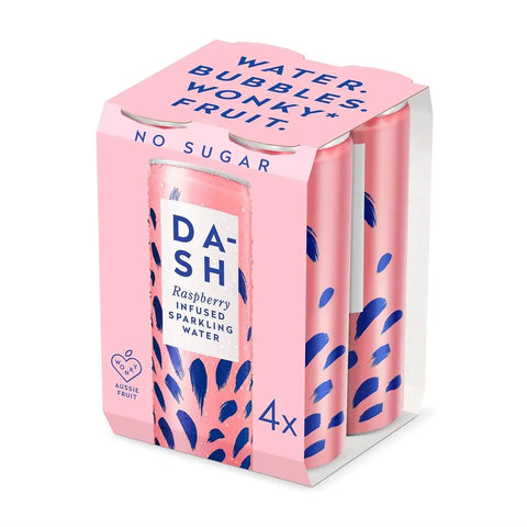 Dash Water Raspberry Infused Sparkling Water 300ml X4