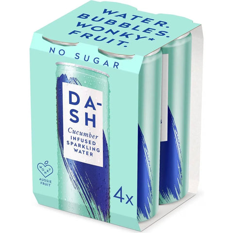 Dash Water Cucumber Infused Sparkling Water 300ml X4