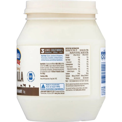 Jalna Premium Vanilla Yoghurt 1kg