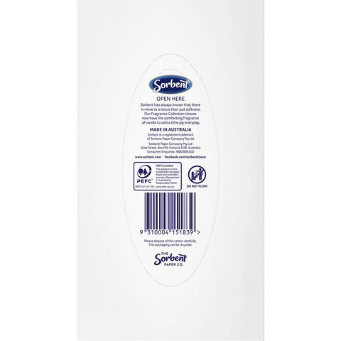 Sorbent Vanilla Fragrance Collection Facial Tissues 170 Pack