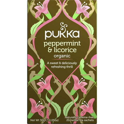 Pukka Peppermint & Licorice Organic Herbal Tea Sachets 20 Pack