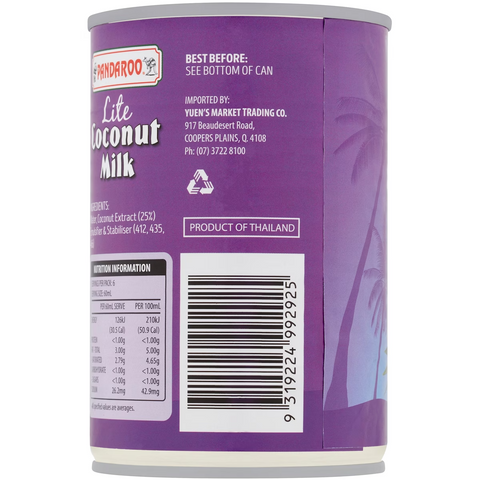 Pandaroo Lite Coconut Milk 400ml