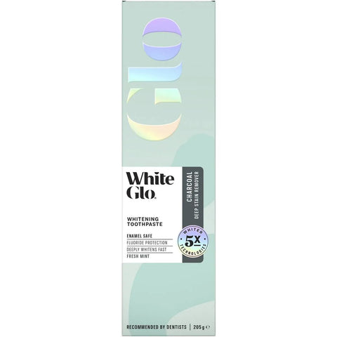 White Glo Charcoal Deep Stain Remover Whitening Toothpaste 205g