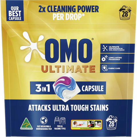 OMO Ultimate Laundry Capsules 3 in 1 28 pack