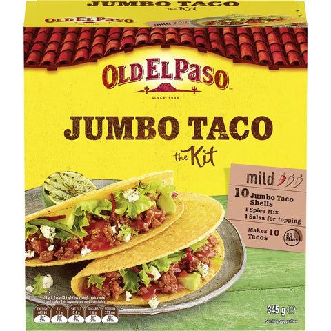 Old El Paso Jumbo Taco Kit Mexican Style Mild 345g