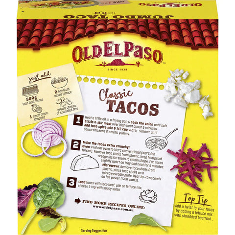 Old El Paso Jumbo Taco Kit Mexican Style Mild 345g