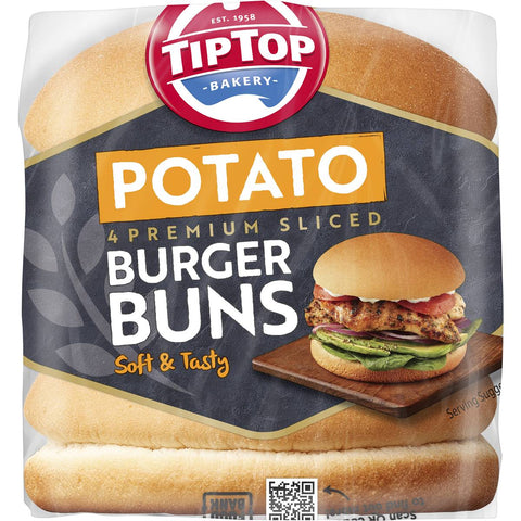 Tip Top Potato Burger Buns 4 Pack 292g