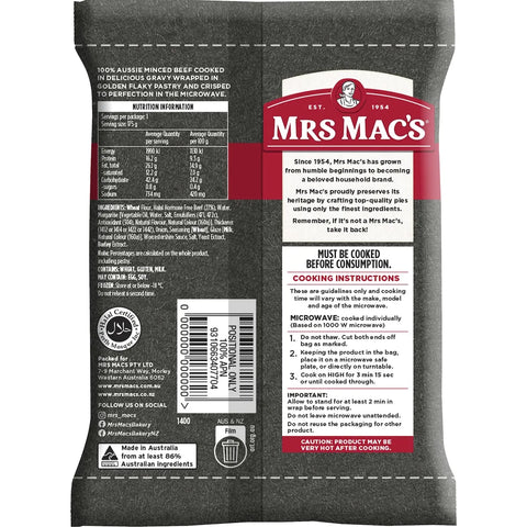 Mrs Mac's Microwave Famous Beef Pie Frozen 175g